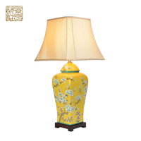 Lampe de table électrique en céramique européenne moderne faite à la main avec abat-jour en forme de tambour pour la décoration intérieure
