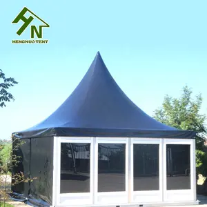 3x3 4x4 5x5 6x6 trade show large black outdoor event wedding party marquee pagoda tents with glass wall for sale