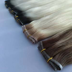 Butterfly Genius Double Drawn Virgin Natural Hair Extensions <strong>Invisible</strong> <strong>Weft</strong> with XO Skin Hole Seamless Injected for Salons - Product Image 3