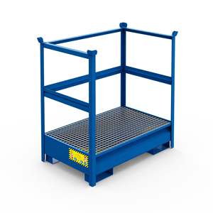 Serbatoio di raccolta in metallo impilabile per 2X200 LT tamburi 1000L di capacità nuova e usata valvola HDPE per alberghi e ristoranti di stoccaggio - Product Image 1