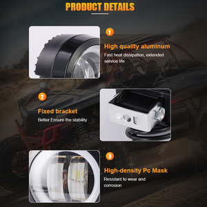 Faro LED Cuadrado de 4 Pulgadas y 40W con Anillo Halo, Proyector <span class=keywords><strong>Bi</strong></span>-LED, Luz de Conducción, Nuevos Accesorios de Lámparas para Auto, Luz de Trabajo para Vehículo - Product Image 6