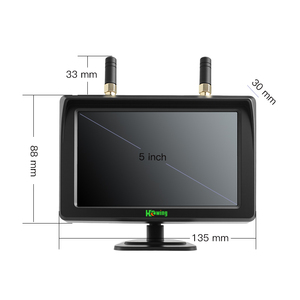 태양 광 발전 자석 후면보기 카메라 5 인치 모니터 2.4G 무선 DVR 키트 반 트레일러 RV 트럭 자동차 방수 24H 녹음 - Product Image 6
