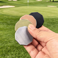 Marqueurs de balles de golf en alliage de zinc de 35 mm, forgés à la main, à bords fraisés et facettés, super épais, gravure laser, estampage métallique, personnalisables