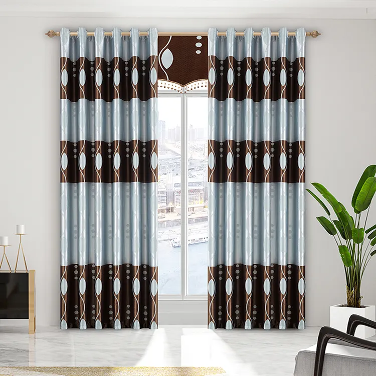 Juego de cortinas opacas de lujo, baratas en línea para la sala de estar