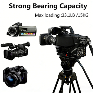 Trépied professionnel en aluminium robuste avec tête à amortissement hydraulique <span class=keywords><strong>pour</strong></span> appareil photo <span class=keywords><strong>reflex</strong></span> numérique, caméscope, téléphone - Capacité de charge de 15 kg - Product Image 6