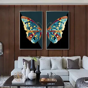 Astratto dorato colorato farfalla paesaggio arte parete tela pittura moderna minimalista lusso soggiorno camera da letto decorazione della casa