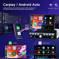 Lecteur multimédia MP5 pour voiture 7,0 pouces, écran rétractable manuel, Carplay, Navi, caméra de recul