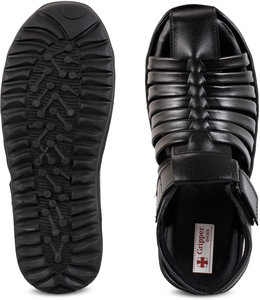 Sandales en cuir décontractées et élégantes pour hommes, design à enfiler avec doublure intérieure douce, soutien confortable pour la marche et durabilité en extérieur - Product Image 6