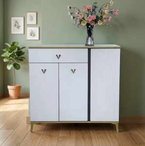 Moderno Mueble de Almacenamiento Independiente de Plástico Gris con Diseño de Ventilador para Sala de Estar, Muebles para el Hogar - Product Image 3