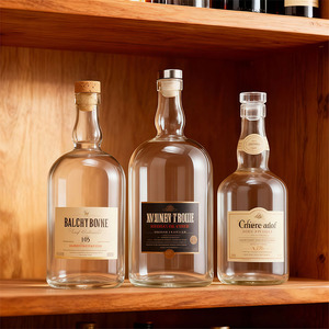 Bottiglie Vuote <span class=keywords><strong>in</strong></span> Cristallo per Vino Bianco e Whisky, 500ml 750ml 1000ml, con Tappo <span class=keywords><strong>in</strong></span> <span class=keywords><strong>Vetro</strong></span> e <span class=keywords><strong>Pellicola</strong></span> Protettiva - Product Image 2