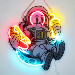 Led reklam Neon burcu özel esnek Diy Neon lambalı tabelalar-Astronaut şekli