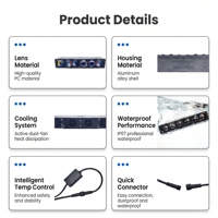Projecteur de travail LED à 6 lentilles, faisceau bas 130W, faisceau haut 170W, refroidissement par ventilateur actif, 12-60V, étanche, pour tout-terrain