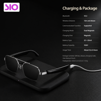 Lunettes Audio Intelligentes : Traduction en Temps Réel, Assistant IA, Chargement Magnétique, Contrôle Tactile, IPX5, Musique, Appels, Suivi d'Activité