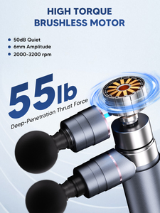 Pistola de masaje muscular de tejido profundo de doble cabeza inalámbrica de mano Masajeador de pistola de fascia de frecuencia inteligente profesional - Product Image 2