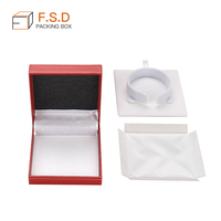 Boîte d'emballage de bijoux en plastique de couleur rouge de luxe avec logo personnalisé pour bague, collier, bracelet, bague, ensemble de bijoux