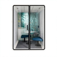 Cabine de bureau insonorisée blanche, cabine acoustique à double porte en verre trempé, cabine de confidentialité pour bureau à domicile et immeuble de bureaux