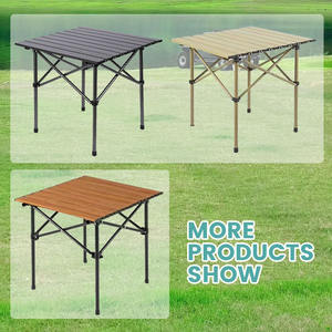 โต๊ะปิกนิกทรงสี่เหลี่ยมพับได้สีดำน้ำหนักเบาปรับแต่งได้สำหรับใช้งานกลางแจ้ง - Product Image 6