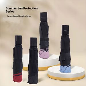 Parapluie manuel ultra-léger à 3 plis, protection solaire et anti-UV, design moderne, poignée en plastique - Product Image 1