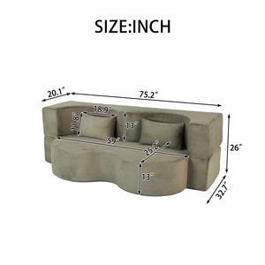 Sofá Moderno Convertible Enrollable con Compresión por Ondas, 215cm, Doble Asiento, Tapizado en Chenilla, Forma Cuadrada, Envasado al Vacío para Envío - Product Image 5