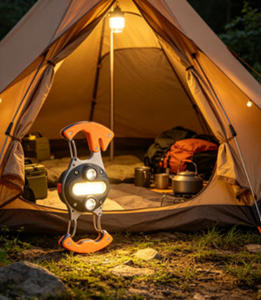 Portable <b>Double</b> Carabiner COB Flashlight with 3 Light Sources Bottle Opener Waterproof <b>USB</b> Rechargeable Work Light for Outdoor S - Product Image 2