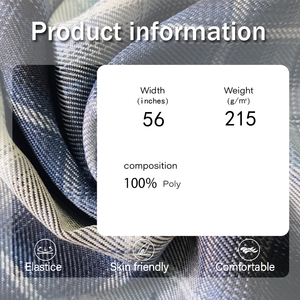 独家交易215GSM编织斜纹100% 涤纶面料回收保暖格子图案面料男女服装 - Product Image 3