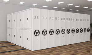 Système de rangement compact pour dossiers à manivelle, étagères métalliques amovibles intelligentes pour armoire de bureau sécurisée - Product Image 2