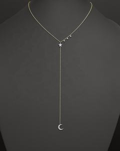 Collar de Cadena Larga con Colgante de Luna y Estrella con Micro Pavé de Circonitas de Alta Calidad <span class=keywords><strong>2026</strong></span> - Product Image 1