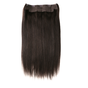 Extensiones de Cabello K.SWIGS, Cabello Humano Remy Liso Chino, 120g, Tamaño Ajustable, Clips Seguros, Suave y Sedoso, Color Castaño Oscuro para Mujer, Sin Puntas Abiertas - Product Image 1