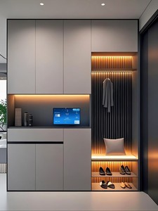Meuble <span class=keywords><strong>de</strong></span> rangement modulaire haut <span class=keywords><strong>de</strong></span> gamme sur mesure avec organisateur <span class=keywords><strong>de</strong></span> chaussures et porte-manteau intégrés pour projets hôteliers et d'appartements haut <span class=keywords><strong>de</strong></span> gamme - Product Image 4