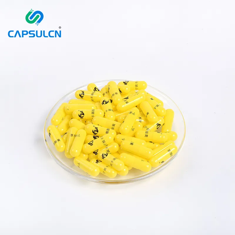 CapsulCN HPMC sarı limon sarı Can baskılı boş kapsül vejetaryen boş sebze kapsülü vejetaryen kapsül