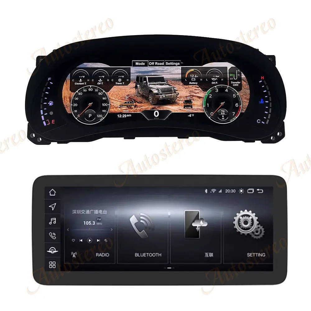 12.3 inç araba radyo multimedya Video oynatıcı navigasyon GPS Jeep Wrangler 3 JK 2011-2017 Stereo Android 10 octa-çekirdek