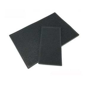 Preto PVC & Silicone Anti-Slip Impermeável KTV Drenagem Mat Retangular Grosso <span class=keywords><strong>Bar</strong></span> <span class=keywords><strong>Cocktail</strong></span> <span class=keywords><strong>Bar</strong></span> Desk Pad com Cup Holder Vinho Servindo - Product Image 6