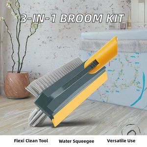 <span class=keywords><strong>Balai</strong></span> en aluminium 3 en 1 réglable <span class=keywords><strong>Brosse</strong></span> de nettoyage à domicile en plastique Raclette à <span class=keywords><strong>eau</strong></span> Poils rigides pour <span class=keywords><strong>le</strong></span> nettoyage des sols d'angle - Product Image 3