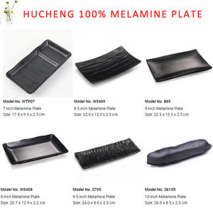 Оптовая продажа: Новая японская пластиковая посуда для ресторанов – небьющаяся черная прямоугольная тарелка для суши и закусок из меламина - Product Image 5