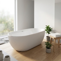 Vente en gros de baignoires ovales autoportantes en acrylique à surface ondulée de 59, 63 et 67 pouces pour usage résidentiel, commercial, villa, projet spa