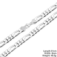 Chaîne Figaro en Argent Sterling 925 Véritable, Vente en Gros, Chaînes Fines Très Demandées