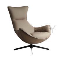 Fauteuil de salon italien de luxe moderne, fauteuil de loisirs, chaise en cuir souple et confortable pour hôtel