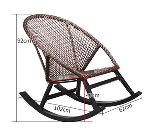 Hot Phong Cách Tự Nhiên Rắn Gỗ Rocking Chair Trong Phòng Khách/Phòng Ngoài Trời