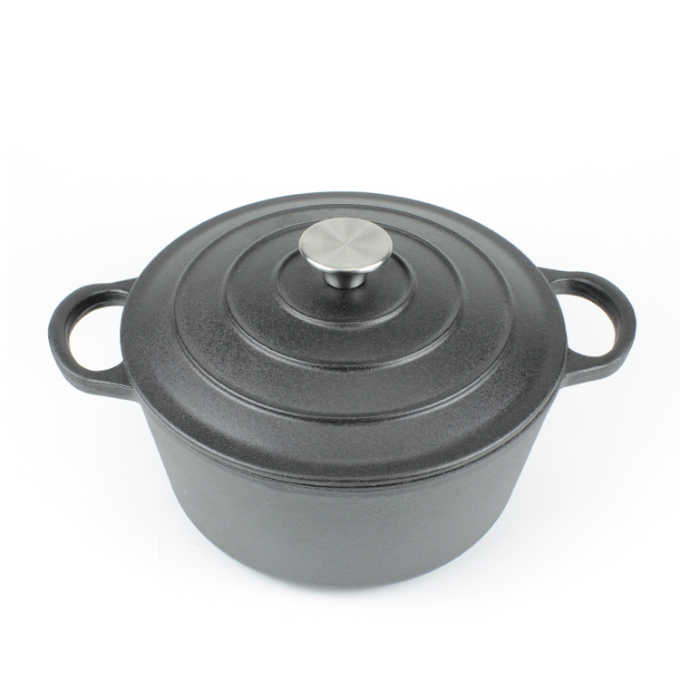 Pré-assaisonné En Fonte de grande taille Cuisine Faitout Cocotte