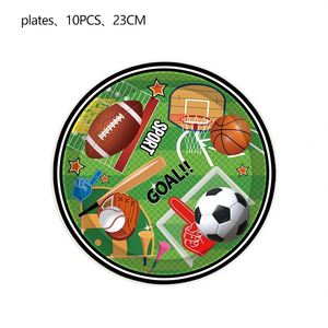 Decoración de Cumpleaños con Temática Deportiva, Artículos para Fiestas, Juego Desechable de Pelotas, Decoración para Exteriores, Vajilla de Papel - Product Image 4