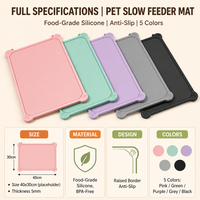 Tapis d'alimentation pour animaux de compagnie en silicone de qualité alimentaire, résistant aux morsures, inodore, avec empreintes de pattes, rebord surélevé, anti-fuite, facile à nettoyer, pour chiens et chats