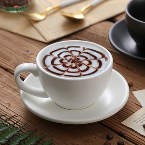 Custom Logo <strong>Black</strong> White Ceramic Coffee <strong>Cup</strong> Saucer Set Porcelain Espresso Tea <strong>Cups</strong> Wholesale Factory Direct - Product Image 5