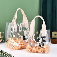 Sacs-cadeaux en plastique de bonbons marguerite à la mode sac à provisions fourre-tout en pvc transparent