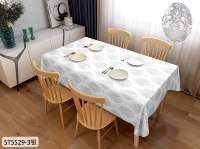 Nappe en polyester imperméable, résistante à l'huile et à la chaleur, facile à nettoyer, motif jacquard damassé argenté, pour mariage et banquet
