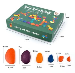 Juego de apilar y clasificar por colores, rompecabezas de madera con forma de animales y adoquines, bloques de patrones de madera Montessori con tarjetas para estimular el cerebro - Product Image 5