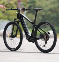 Vélo de montagne électrique haut de gamme en carbone, moteur central 500W, batterie 672Wh, 12 vitesses, 29er, 275er, capteur de couple 140Nm, longue autonomie