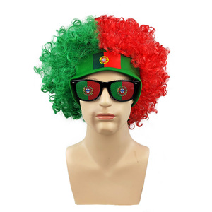 <span class=keywords><strong>Perruque</strong></span> explosive aux couleurs du drapeau national pour supporters, technique de couture, bandeau, lunettes de soleil, Coupe d'Europe pour costume d'équipe nationale - Product Image 3