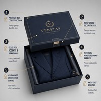 Completo da Donna Blu Navy a Righe con Spalle Strutturate, Blazer a Vita Alta e Pantaloni a Gamba Larga, Elegante per Ufficio, Personalizzabile OEM/ODM