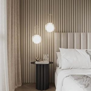 Film PVC au toucher cutané Akupanel Support en feutre acoustique beige Sensation <span class=keywords><strong>de</strong></span> peau à 3 côtés Placage PVC Panneau acoustique en bois à lattes MDF pour murs - Product Image 5