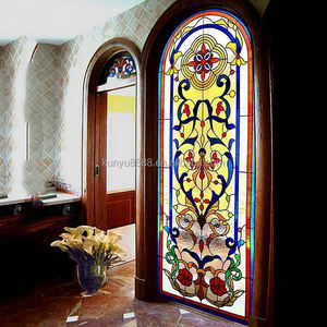 Fournisseur chinois de vitraux Tiffany européens solides avec motif floral pour la conception de fenêtres et de portes de maisons et d'églises - Product Image 2
